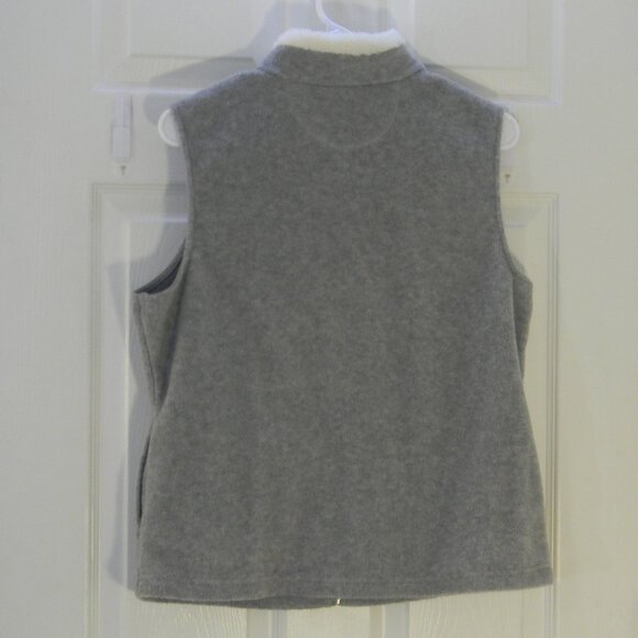 Croft & Barrow Fleece Vest Holiday Christmas Winter Sz. PL Gray Snowman - Picture 2 of 7